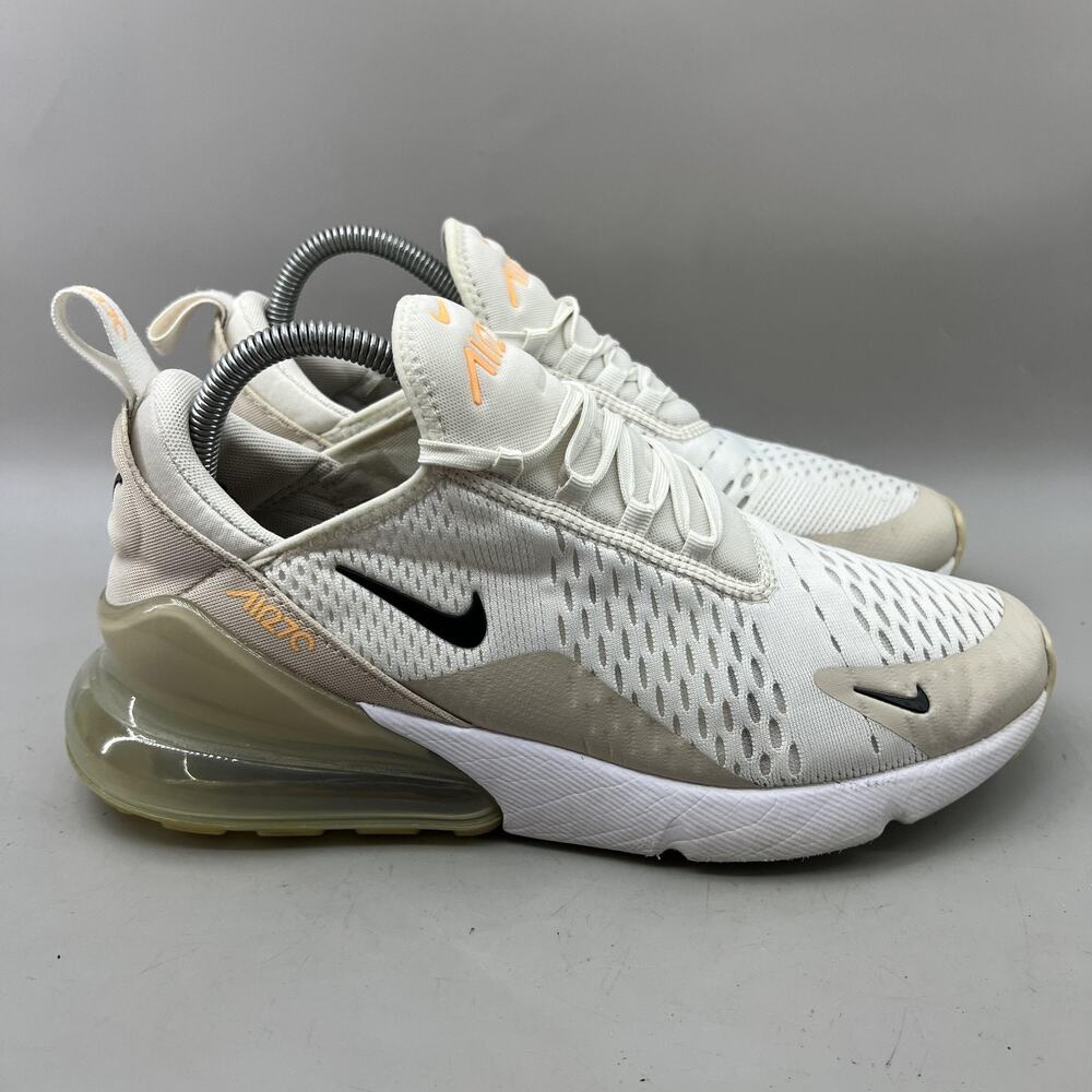 Nike Air Max 270 Running Shoes Women Size 10 White Athletic Comfort Low Sneakers